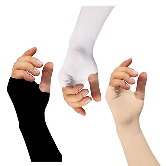 Unisex Cotton/Nylon Full Hand Arm Sleeve Gloves  (Pack Of 2 Pair)