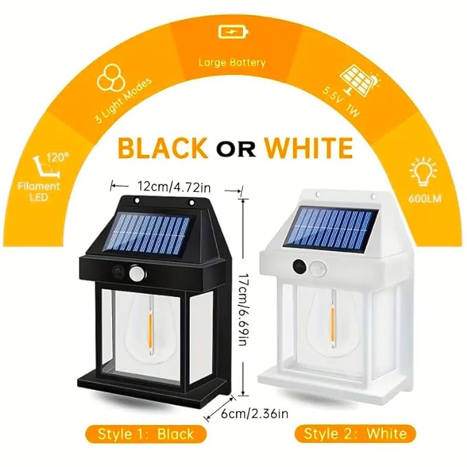 Waterproof Outdoor Solar Light Automatic On Off Motion Sensor Smart LED Solar Lights For Outdoor/Garden Wall Fence Farmhouse